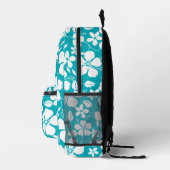 BLAUW HAWAII-PATROON IN TEAL BEDRUKTE RUGZAK (Rechts)