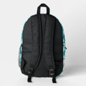 BLAUW HAWAII-PATROON IN TEAL BEDRUKTE RUGZAK (Achterkant)