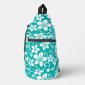 BLAUW HAWAII PATROON IN TURQUOISE SLING BAG (Voorkant)