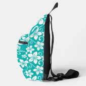 BLAUW HAWAII PATROON IN TURQUOISE SLING BAG (Rechts)