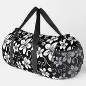 BLAUW HAWAII PATROON IN ZWARTE DUFFLE TAS (Rechterhoek)