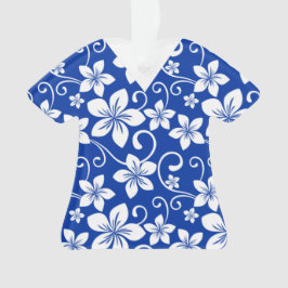 BLAUW HAWAII PATROON SCRUBS IN KONINKLIJK BLUW ORNAMENT