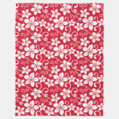 BLAUW HAWAII (RED) FLEECE DEKEN (Voorkant)