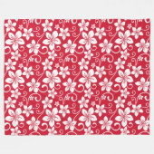 BLAUW HAWAII (RED) FLEECE DEKEN (Voorkant (Horizontaal))