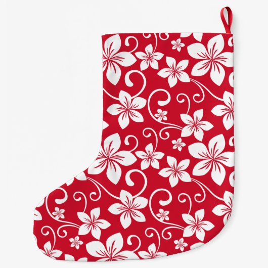 BLAUW HAWAII (RED) GROTE KERSTSOK (Achterkant)