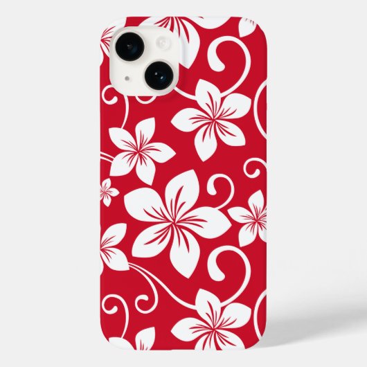 BLAUW HAWAII (RED) Hoesje-Mate iPhone CASE (Achterkant)