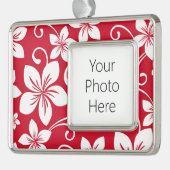 BLAUW HAWAII (RED) VERZILVERD OMLIJST ORNAMENT (Links)