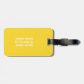 Blauw Hawaiiaans Hibiscus Bloemenpatroon Bagagelabel (Achterkant horizontaal)