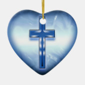 BLAUW HEART CROSS ORNAMENT (Voorkant)