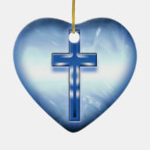 BLAUW HEART CROSS ORNAMENT (Achterkant)