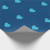 Blauw Heart Wrapping Paper Cadeaupapier (Hoek)