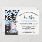 Blauw Heb je de Moos 2e Koe Verjaardag gehoord Kaart (Voorkant)