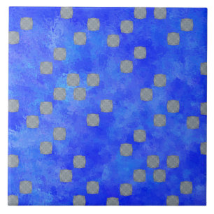 Blauw Hedendaags Polka Dots Patroon Tegeltje