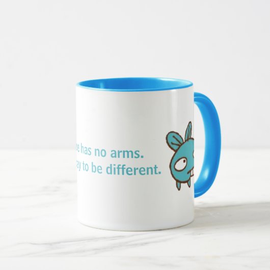 Blauw heeft geen armen. mok (Voorkant rechts)