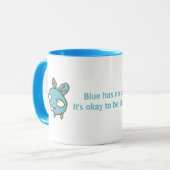 Blauw heeft geen armen. mok (Voorkant links)