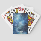 Blauw heelal hemelwolken pokerkaarten (Achterkant)