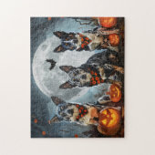 Blauw Heeler Halloween Spoken Legpuzzel (Verticaal)