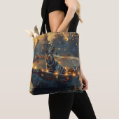 Blauw Heeler Kerstfeest Reis Tote Bag (Dichtbij)