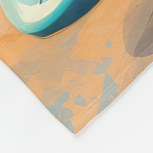 Blauw Heeler strand surfen schilderij Fleece Deken (Hoek)