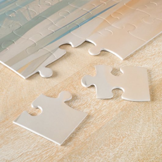 Blauw Heeler strand surfen schilderij Legpuzzel (Zijkant)