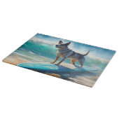 Blauw Heeler strand surfen schilderij Snijplank (Hoek)