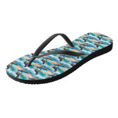 Blauw Heeler strand surfen schilderij Teenslippers (Schuin)