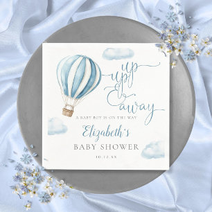 Blauw Heet Luchtballon Jongens Baby Borrel Servet