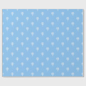 Blauw Heet Luchtballon Patroon Cadeaupapier (Vlak)