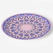 Blauw heilig driehoekig diamantpatroon papieren bordje (Gekanteld)