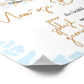 Blauw Heilig Koe Baby shower Moeder Osa Bar Poster (Hoek)