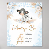 Blauw Heilig Koe Baby shower Moeder Osa Bar Poster (Voorkant)