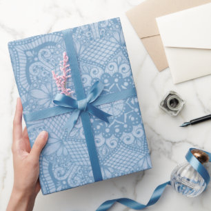 blauw Heilige Lotus Flower Blossom Mandala Cadeaupapier