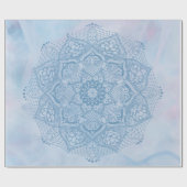  blauw Heilige Lotus Flower Blossom Mandala Cadeaupapier (Vlak)