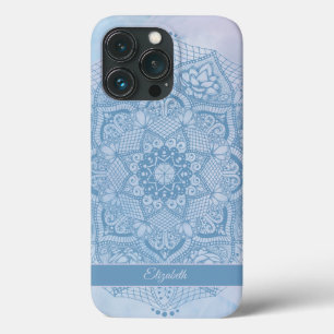  blauw Heilige Lotus Flower Blossom Mandala Case-Mate iPhone Case