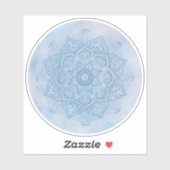  blauw Heilige Lotus Flower Blossom Mandala Sticker (Vel)