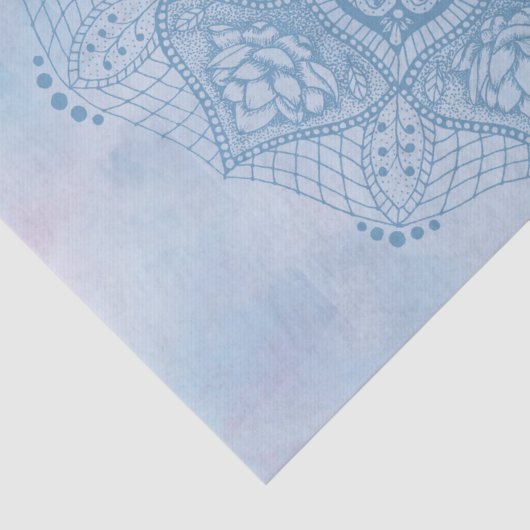  blauw Heilige Lotus Flower Blossom Mandala Tissuepapier (Detail)