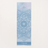  blauw Heilige Lotus Flower Blossom Mandala Yogamat (Achterkant)