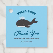 Blauw Hello Baby Shower Grijze Walvis Onder De Zee