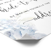 Blauw help de drukke bruid adres op een envelop sc poster (Hoek)