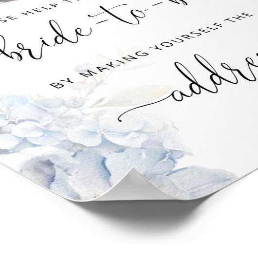 Blauw helpt de drukke bruid Een envelop adresseren Poster (Hoek)