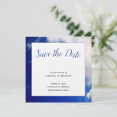 Blauw Hemel Kunstfotografie Professioneel Minimali Save The Date (Staand voorkant)