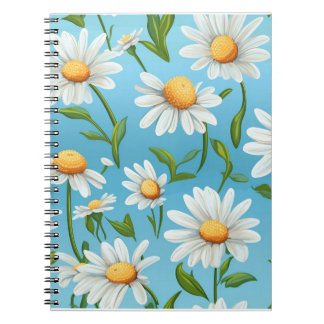 Blauw Hemel Madeliefje Spiraal Notebook Notitieboek