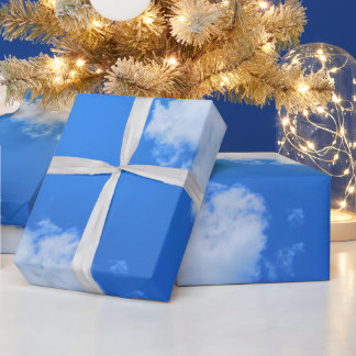 Blauw hemelpapier cadeaupapier