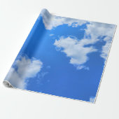 Blauw hemelpapier cadeaupapier (Uitgerold)