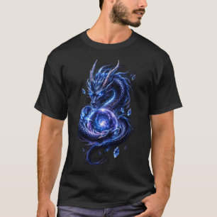 Blauw Hemels Draak T-Shirt Japanse Fantasy G