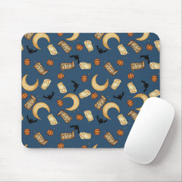 Blauw Hemels Halloween Hekserige Maan Muismat