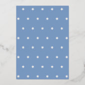 Blauw hemels palmbomen bruiloft Folie uitnodiging (Achterkant)