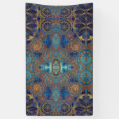 Blauw hemels scroll achtergrond Youtube selfies Spandoek (Verticaal)