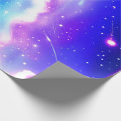 Blauw Hemels Wonders Verjaardagscadeau Inpakpapier (Hoek)