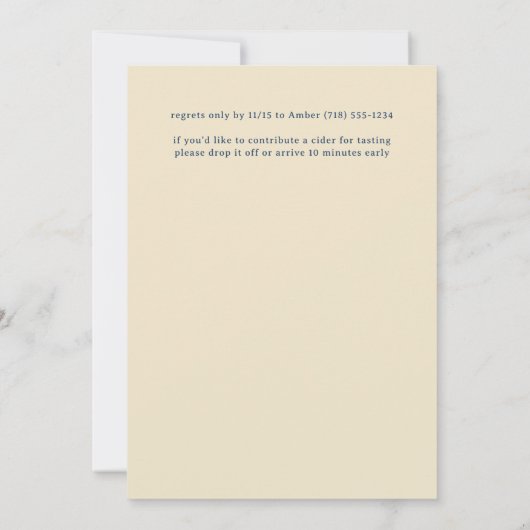 Blauw Herfst Florale Frame Herfstfeest Kaart (Achterkant)